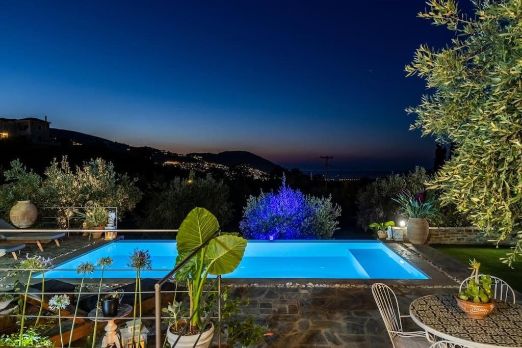 Skopelos Blue Heaven Pool Villa In Olive Grove Экстерьер фото