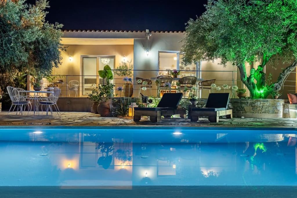 Skopelos Blue Heaven Pool Villa In Olive Grove Экстерьер фото