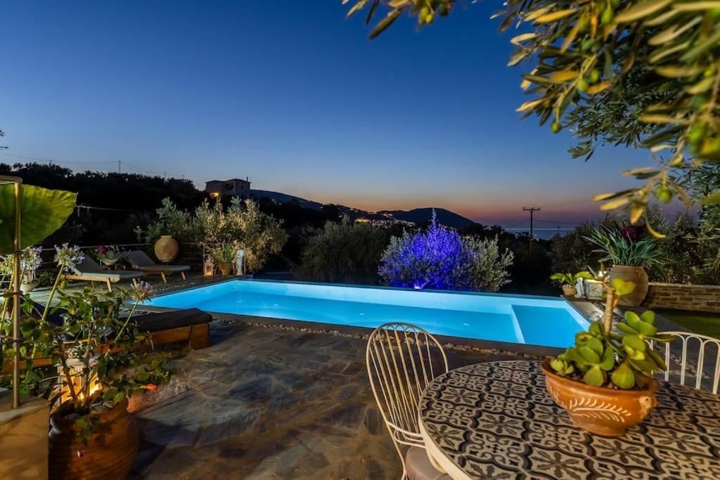 Skopelos Blue Heaven Pool Villa In Olive Grove Экстерьер фото