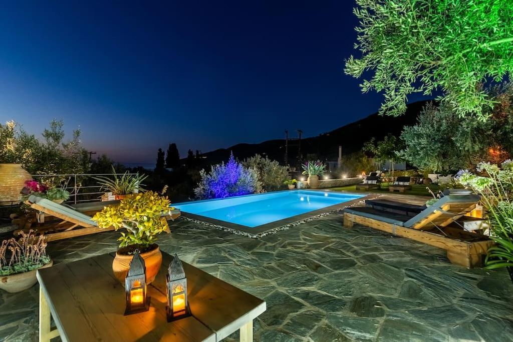 Skopelos Blue Heaven Pool Villa In Olive Grove Экстерьер фото