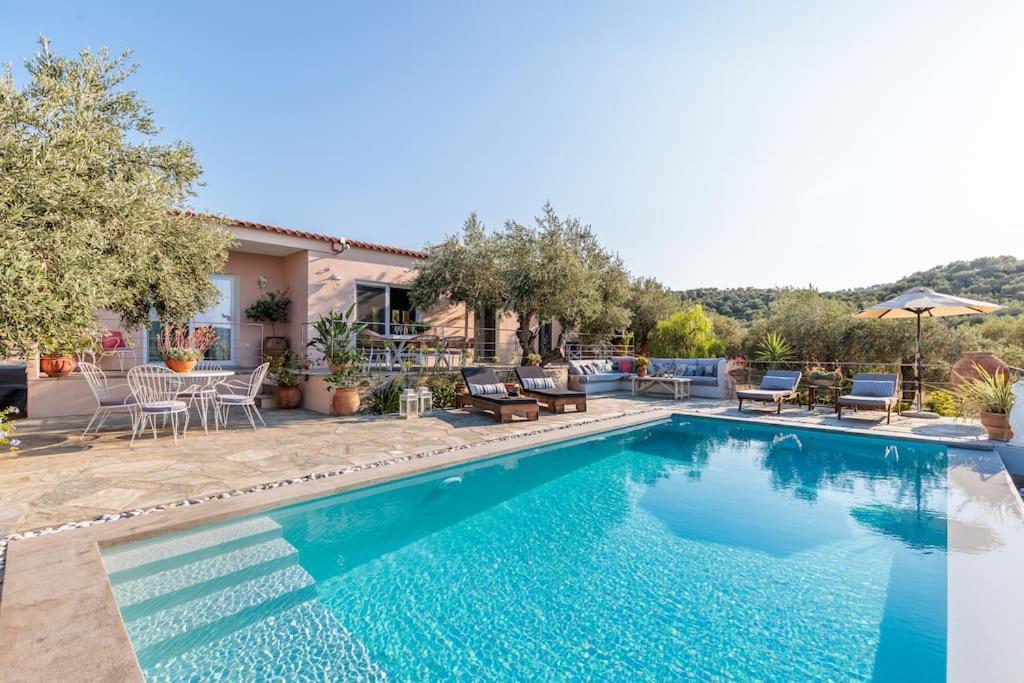 Skopelos Blue Heaven Pool Villa In Olive Grove Экстерьер фото